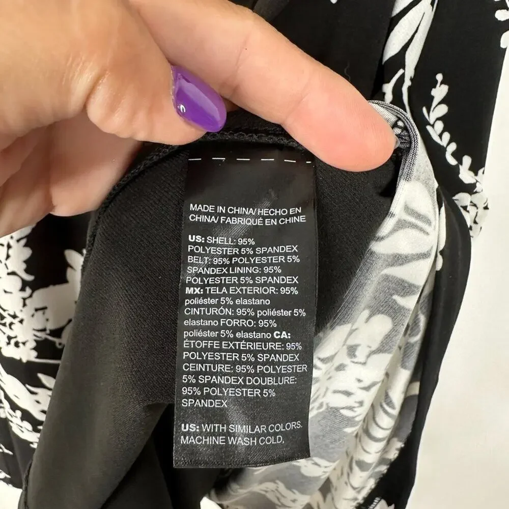 2/$30 White House Black Market Floral Print Wrap Dress Sashed 2 #A0702 - Picture 7 of 8